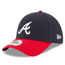 New Era MLB Road The League 9FORTY 조절 가능한 캡 4643216288, Atlanta Braves Navy Red