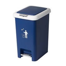 할메이드 다용도 페달 휴지통 10L 20L 대용량 쓰레기통 분리수거함, 10L 네이비