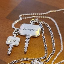 실버925 사랑의 열쇠 큐빅 KEY 각인 목걸이