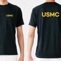 USMC 커스텀 옐로우 라운드 쿨 반팔티셔츠 길단 유니폼 유니폼제작 커스텀티셔츠 티셔츠제작 굿즈 굿즈제작 주문제작