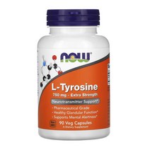 나우푸드 엘티로신 L-Tyrosine 엑스트라 750mg 90베지캡슐 NOW Foods, 1개, 기본