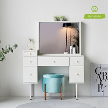 모던 골드핏 5칸 서랍 화장대+탁상거울 Set(100cm2색) 인테리어 원룸 10대, 그레이화이트