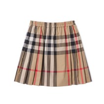 버버리 [BURBERRY] 22FW 키즈 체크 패턴 플리츠 스커트 베이지 8039522