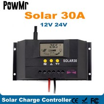 PowMr 30A 태양광 충전 컨트롤러 LCD 4M 원격 온도 센서 12V 24V PV 패널 배터리 시스템, 한개옵션0