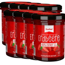 슈카 Xucker Strawberry jam 독일 로우슈가 딸기 스프레드 잼 220g, 8팩
