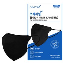 프레쉬힐 KF94 황사방역 마스크 대형 블랙 100매, 프레쉬힐 KF94 [블랙]