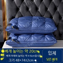 5성급 호텔 배게 침구 2개 세트 편안한 숙면 마약 기절 목디스크 도움 퀄팅 다운 포근한 고급 모던 메모리솜 쫀쫀푹신 솜 푹잠 필로우 가성비 부모님 크리스마스 선물 추천, 트위스트 플라워 블루 입체 [저베개] 싱글팩