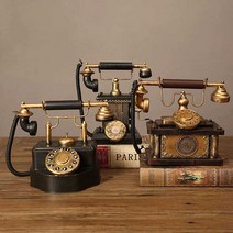 올드 앤틱 유럽 레트로 빈티지 영국, 골드 핸들 전화기