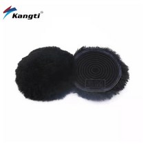 자동차 폴리셔 용 블랙 롱 모피 울 폴리싱 패드 왁싱 버핑 연마 휠 디스크 케어 클리닝 35 인치, 2개, 3인치 지지대