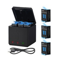 고프로호환하우징 방수케이스AFAITH 충전기 박스 3 가지 GoPro Hero 9 10 11 LED 표시기 타입-C USB 보관, 03 Charger 3 Battery