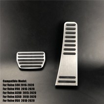 호환 자동차페달 패달패드 자동차 스타일링 연료 브레이크 페달 볼보용 볼보 S60 V60 XC60 S80 S90 V90 S, 05 C type Automatic 2pc