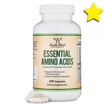아미노산 1회 1g 9가지 아미노 EAA 모든 분지쇄 BCAA 분지사슬 류신 이소류신 발린 225캡슐 더블 Wood