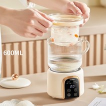 홍삼만들기 경옥고만들기 약탕기 600ml 전기 주전자 휴대용 스튜 컵 건강 보존 냄비 삶은 물 차 난방 사무, 07 D white with stew_01 EU