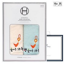 추석 기념일 답례품 자수 타올 기념수건 한정상품 2매세트 쇼핑백포함, 2개, 랜덤