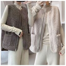 여성 보들 양털 베스트 조끼 가을 겨울 여자 뽀글이