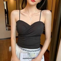 여성 이너웨어 끈나시 캡내장 꼬임 나시티 이너탑