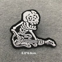 자전거펑크패치 히피 펑크 패치 의류용 수 놓은 해골 고스트 아이언 옷 줄무늬 Diy 아플리케 배낭, [09] 밝은 레이저