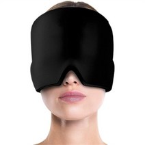젤 핫 콜드 테라피 두통 완화 모자 헤드 스트레스 방지 릴렉스 기계 건강 관리 아이스 아이 마스크, 02 Black