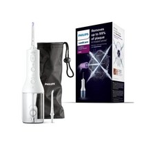 필립스 PHILIPS 소닉케어 무선 전동 치실기 3000 구강 세정기 치아 잇몸 및 관리용 물 블랙(모델 HX3806/33) 150500, White