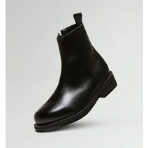 커스텀에이드 리퍼블릭 4cm 소가죽 볼드 스퀘어토 지퍼부츠 에이든 (CR0061)