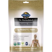 Garden of Life dr 공식화 유기농 섬유 보충제 분말 무가당 무설탕 차전자피 프리바이오틱 슈퍼푸드 남성과 여성을 위한 변비 완화 및 배고픔 조절 32인분