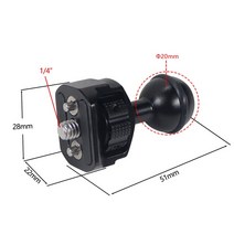 더블 볼 헤드 매직 암 클램프 홀 Arri 핀 어댑터 마운트 카메라 모니터 LED 라이트 마이크 케이지 360 도 회전 1/4 인치 3/8, 14 1 4 Arri Ballhead, [14] 1 4 Arri Ballhead, 1개