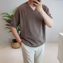 토니어스 브이넥 린넨 반팔 니트 5컬러