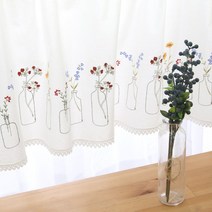 자수 레이스 주방 바란스/창문 가리개 커튼