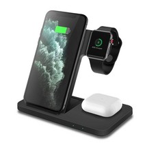 휴대폰 이어폰 무선 고속 충전기 dcae 3 in 1 airpods pro apple, 3 in 1 블랙