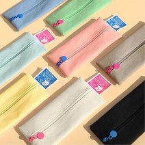 슬림한 봉제필통 고등학생 학용품 펜파우치 대학교, 핑크
