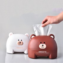 시우리빙 곰돌이 휴지케이스 티슈 디스펜서, 곰돌이 티슈케이스/브라운