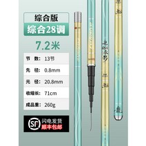 낚싯대 초경량 시냇물 매우짧은마디 슈퍼 하드 초극세입자 갈치대, T10-28조 7.2미터