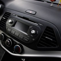 올뉴모닝 카본 튜닝스티커 휠마스크 필러 손잡이 패널, 01. 블랙카본(무광), A TYPE (센터페시아 패널)