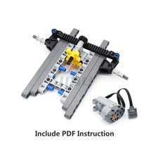 레고 파워 펑션 세트 모터 moc 하이테크 자동차 드라이브 프론트 서스펜션 스티어링 시스템 빌딩 블록 호환 전원 기능 서보 타이어 바퀴 장난감, 모터가 있는 블록