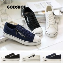 [갓슈] GODSHOE 메이드 지퍼 캔버스화 면운동화 여성스니커즈