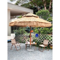밀짚파라솔 밀짚 야자수 카페 오두막 밀짚 오두막, 알루미늄합금3m + 48MM기둥