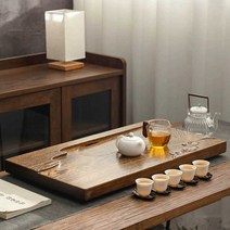 흑단 차판 트레이 보이차 퇴수기 찻상 다반 사각 감성, 1. 물결 패턴 80x40x4.5