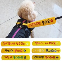 중간리드줄 리드줄 슬로건 문구 메세지 주문제작 만지면물어요, 옐로우, 만지면 물어요