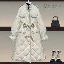 [Myshe]가을 겨울 여성 코트 경량 퀼트 롱 패딩코트 Shefei1024WT7