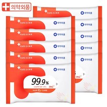 소확행몰 손소독 누리케어 소독용 휴대용 물티슈 20매x10팩, 10개