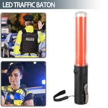 경광봉 경광등 남자 플라스틱 교통 제어 지팡이 LED 손전등 라이트 토치 경고 깜박이 안전 신호 명령 도구, 한개옵션0