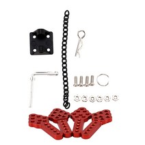 Axial SCX10 & 4pcs CNC 금속 충격 흡수기 마운트 조정 높이 각도 스탠드 레드, 하나, 블랙 & 레드