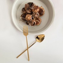 안클랑 티타늄 유광 골드 커트러리 수저세트 디저트 티스푼 티포크 8타입, 디너스푼