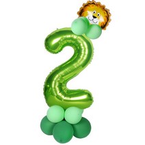 생일 축하 정글 동물 케이크 토퍼 파티 장식 어린이 컵케익 첫 번째 용품 1 개, [33] Number