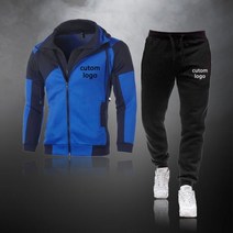 커스텀 로고 캐주얼 트레이닝복 후드와 바지 2 피스 세트 남성용 지퍼 스웨트셔츠 스포츠웨어 정장 의류