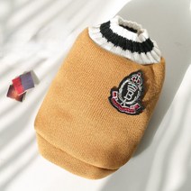 고양이 겨울 옷레트로 대학 스타일 애완 동물 고양이 조끼 스웨터 가을과 겨울 옷 개 벨벳 따뜻한 새끼, 04 Khaki_05 XL