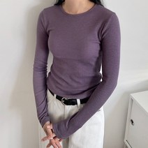 쫀쫀 면모달 골지 레이어드 티셔츠