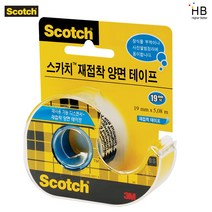 3M 스카치 투명 재접착 양면테이프 238 19mmx5.08m