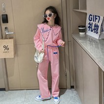 도오빠 팽코핑코 주니어 상하세트 여아용 맨투맨 와이팬츠 밴딩 부츠컷 초등학생 고학년