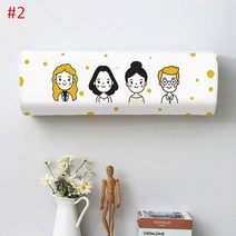 에어컨청소 Ins 벽 마운트 에어컨 보호대 인쇄 된 커버 먼지 방진 천으로 적합 1P 2P, [10] J dust cover, [02] 86x23x30cm 2P